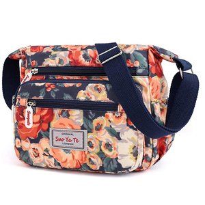 Casual Nylon Floral Shoulder Bag